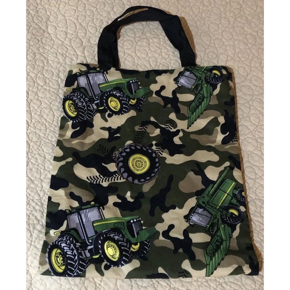 Tractor Handmade Lined  Bag Tote Tablet Book Toy Farm Bag Birthday Baby Gift‎